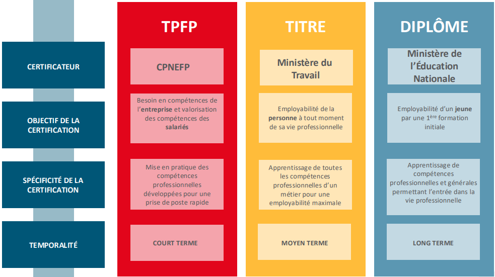 Schéma TPFP, titres, diplômes